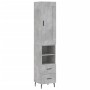 Grau-betonierter Sperrholz-Sideboard 34,5x34x180 cm von vidaXL, Sideboards - Ref: Foro24-3200277, Preis: 109,14 €, Rabatt: %
