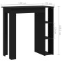 Mesa bar con estante madera contrachapada negro 102x50x103,5 cm en Mesas de cocina y de comedor | Comprar online en Foro24