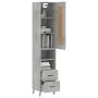 Grau-betonierter Sperrholz-Sideboard 34,5x34x180 cm von vidaXL, Sideboards - Ref: Foro24-3200277, Preis: 107,68 €, Rabatt: %