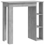 Mesa bar con estante contrachapada gris hormigón 102x50x103,5cm en Mesas de cocina y de comedor | Comprar online en Foro24