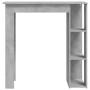 Mesa bar con estante contrachapada gris hormigón 102x50x103,5cm en Mesas de cocina y de comedor | Comprar online en Foro24