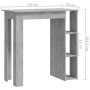 Mesa bar con estante contrachapada gris hormigón 102x50x103,5cm en Mesas de cocina y de comedor | Comprar online en Foro24