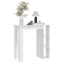 Mesa bar con estante contrachapada blanco brillo 102x50x103,5cm en Mesas de cocina y de comedor | Comprar online en Foro24