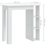 Mesa bar con estante contrachapada blanco brillo 102x50x103,5cm en Mesas de cocina y de comedor | Comprar online en Foro24