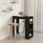 Mesa bar estante almacenaje contrachapada negro 102x50x103,5 cm
