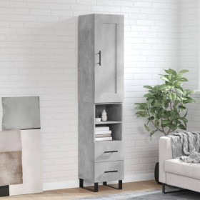 Aparador de madera contrachapada gris hormigón 34,5x34x180 cm de vidaXL, Aparadores - Ref: Foro24-3200285, Precio: 110,79 €, ...