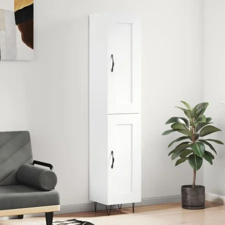 Hoher Schrank aus glänzend weißem Sperrholz, 34,5x34x180 cm. von vidaXL, Sideboards - Ref: Foro24-3200483, Preis: 103,43 €, R...