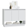 Aparador de madera contrachapada blanco 97x31x75 cm