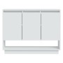 Aparador de madera contrachapada blanco 97x31x75 cm