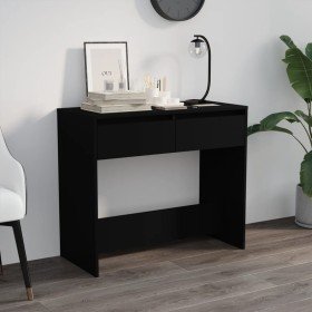 Mesa consola de madera contrachapada negro 89x41x76,5 cm Mesa consola de madera contrachapada negro 89x41x76,5 cm