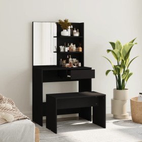 Schwarzes Schminktisch-Set 74,5x40x141 cm von vidaXL, Schlafzimmerkommoden - Ref: Foro24-3114140, Preis: 95,89 €, Rabatt: %
