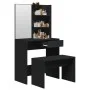 Schwarzes Schminktisch-Set 74,5x40x141 cm von vidaXL, Schlafzimmerkommoden - Ref: Foro24-3114140, Preis: 94,73 €, Rabatt: %