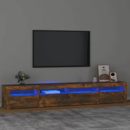 TV-Schrank mit LED-Leuchten, Farbe Eiche geräuchert, 240 x 35 x 40 cm von vidaXL, TV-Möbel - Ref: Foro24-3152727, Preis: 152,...