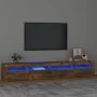 TV-Schrank mit LED-Leuchten, Farbe Eiche geräuchert, 240 x 35 x 40 cm von vidaXL, TV-Möbel - Ref: Foro24-3152727, Preis: 152,...