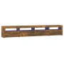 Mueble de TV con luces LED color roble ahumado 240x35x40 cm de vidaXL, Muebles TV - Ref: Foro24-3152727, Precio: 159,04 €, De...