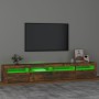 TV-Schrank mit LED-Leuchten, Farbe Eiche geräuchert, 240 x 35 x 40 cm von vidaXL, TV-Möbel - Ref: Foro24-3152727, Preis: 155,...