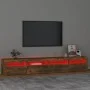 TV-Schrank mit LED-Leuchten, Farbe Eiche geräuchert, 240 x 35 x 40 cm von vidaXL, TV-Möbel - Ref: Foro24-3152727, Preis: 152,...