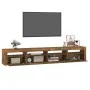 TV-Schrank mit LED-Leuchten, Farbe Eiche geräuchert, 240 x 35 x 40 cm von vidaXL, TV-Möbel - Ref: Foro24-3152727, Preis: 152,...