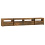 Mueble de TV con luces LED color roble ahumado 240x35x40 cm de vidaXL, Muebles TV - Ref: Foro24-3152727, Precio: 159,04 €, De...