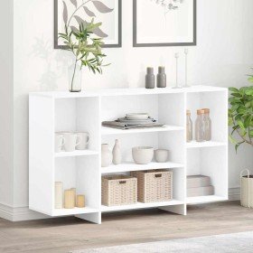 Aparador de madera contrachapada blanco 120x30x75 cm