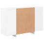 Aparador de madera contrachapada blanco 120x30x75 cm