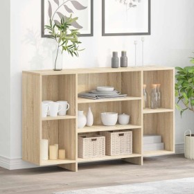 Aparador de madera contrachapada roble Sonoma 120x30x75 cm