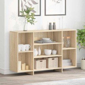 Aparador de madera contrachapada roble Sonoma 120x30x75 cm