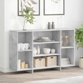 Aparador de madera contrachapada gris hormigón 120x30x75 cm