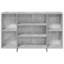 Aparador de madera contrachapada gris hormigón 120x30x75 cm