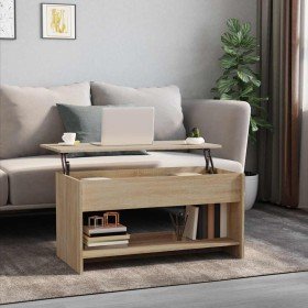 Mesa de centro madera de ingeniería roble Sonoma 102x50x52,5 cm
