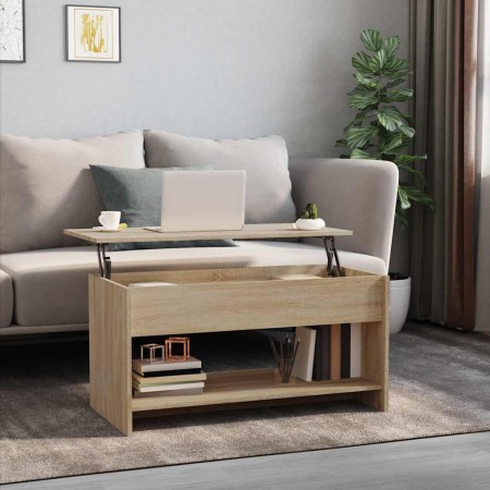 Mesa de centro madera de ingeniería roble Sonoma 102x50x52,5 cm