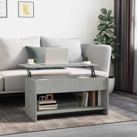 Mesa de centro madera de ingeniería gris hormigón 102x50x52,5cm
