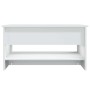 Mesa de centro madera contrachapada blanca 80x50x40 cm