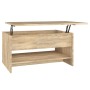 Mesa de centro madera contrachapada roble Sonoma 80x50x40 cm