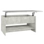 Mesa de centro madera contrachapada gris hormigón 80x50x40 cm