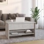 Mesa de centro madera contrachapada gris hormigón 80x50x40 cm