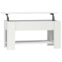 Mesa de centro madera de ingeniería blanco 101x49x52 cm