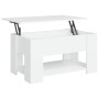 Mesa de centro madera de ingeniería blanco 79x49x41 cm