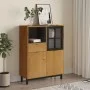 Aparador alto con puerta vidrio FLAM madera pino 92x40x122,5 cm de vidaXL, Aparadores - Ref: Foro24-357829, Precio: 239,35 €,...