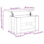 Mesa de centro madera de ingeniería gris hormigón 79x49x41 cm