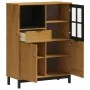 High sideboard with glass door FLAM pine wood 92x40x122.5 cm by vidaXL, Sideboards - Ref: Foro24-357829, Price: 239,35 €, Dis...
