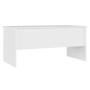 Mesa de centro madera contrachapada blanco 102x50,5x46,5 cm