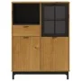 Aparador alto con puerta vidrio FLAM madera pino 92x40x122,5 cm de vidaXL, Aparadores - Ref: Foro24-357829, Precio: 239,35 €,...