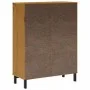 High sideboard with glass door FLAM pine wood 92x40x122.5 cm by vidaXL, Sideboards - Ref: Foro24-357829, Price: 239,35 €, Dis...
