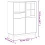 Aparador alto con puerta vidrio FLAM madera pino 92x40x122,5 cm de vidaXL, Aparadores - Ref: Foro24-357829, Precio: 234,67 €,...