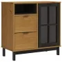 Sideboard mit Glastür FLAM Kiefernholz 80x40x80 cm von vidaXL, Sideboards - Ref: Foro24-357826, Preis: 137,50 €, Rabatt: %