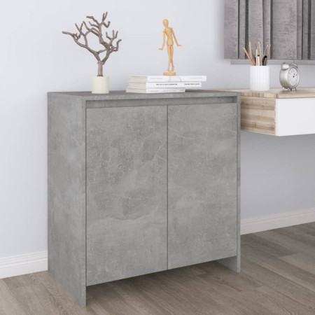 Aparador de madera contrachapada gris hormigón 70x41x75 cm