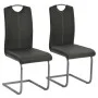 Sillas de comedor voladizas 2 unidades cuero sintético gris de vidaXL, Sillas de comedor - Ref: Foro24-246191, Precio: 155,96...