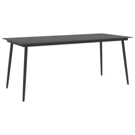 Garten-Esstisch aus Stahl und schwarzem Glas 190x90x74 cm von vidaXL, Gartentische - Ref: Foro24-313116, Preis: 212,73 €, Rab...
