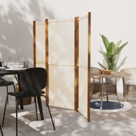 Biombo divisor de 4 paneles blanco crema 280x180 cm